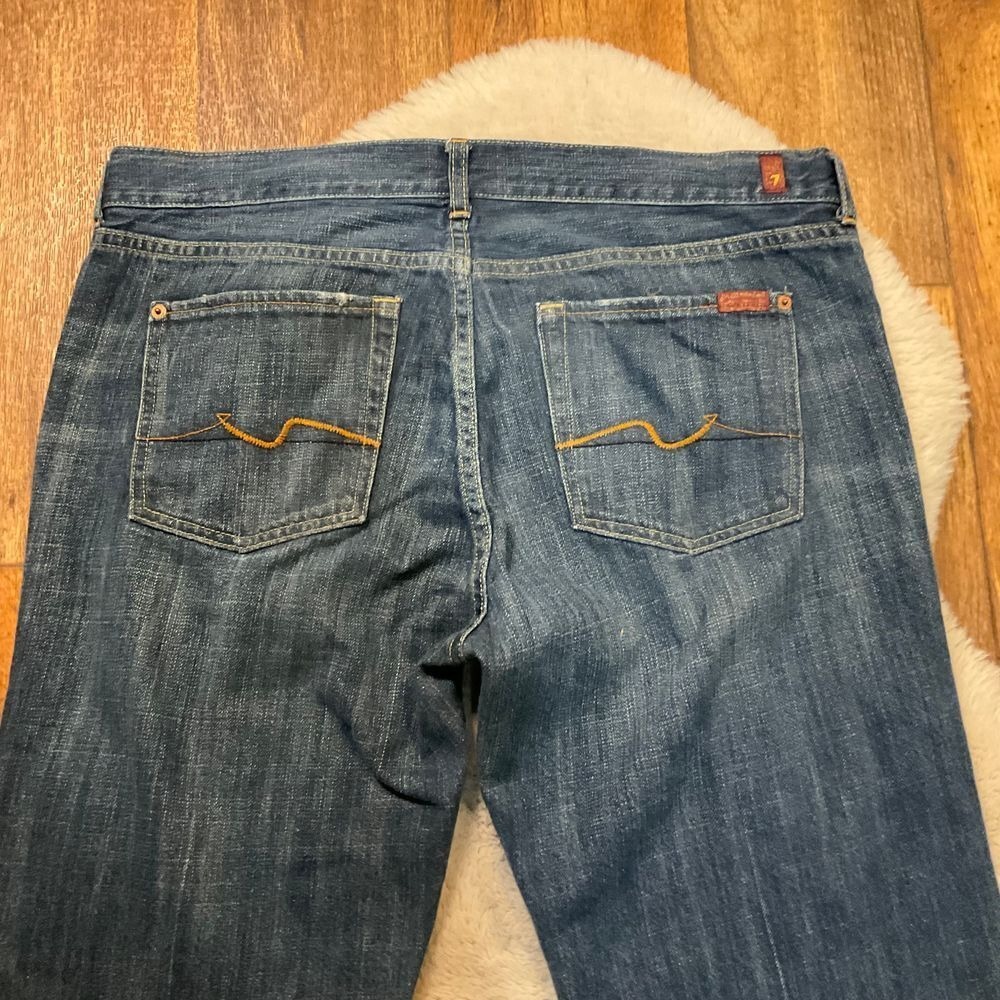 7 For All Mankind Men's Denim Jeans Size 38 Dark Wash 30" Inseam Bootcut T520061 - Picture 9 of 10